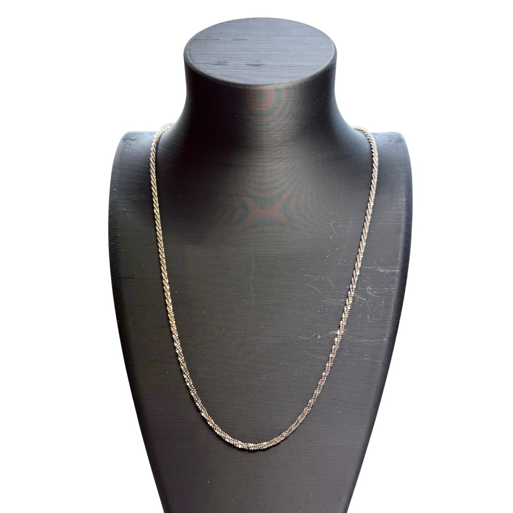 Milor Italy 925 Sterling Silver 25" Diamond Cut Margherita Chain Necklace 7.1g